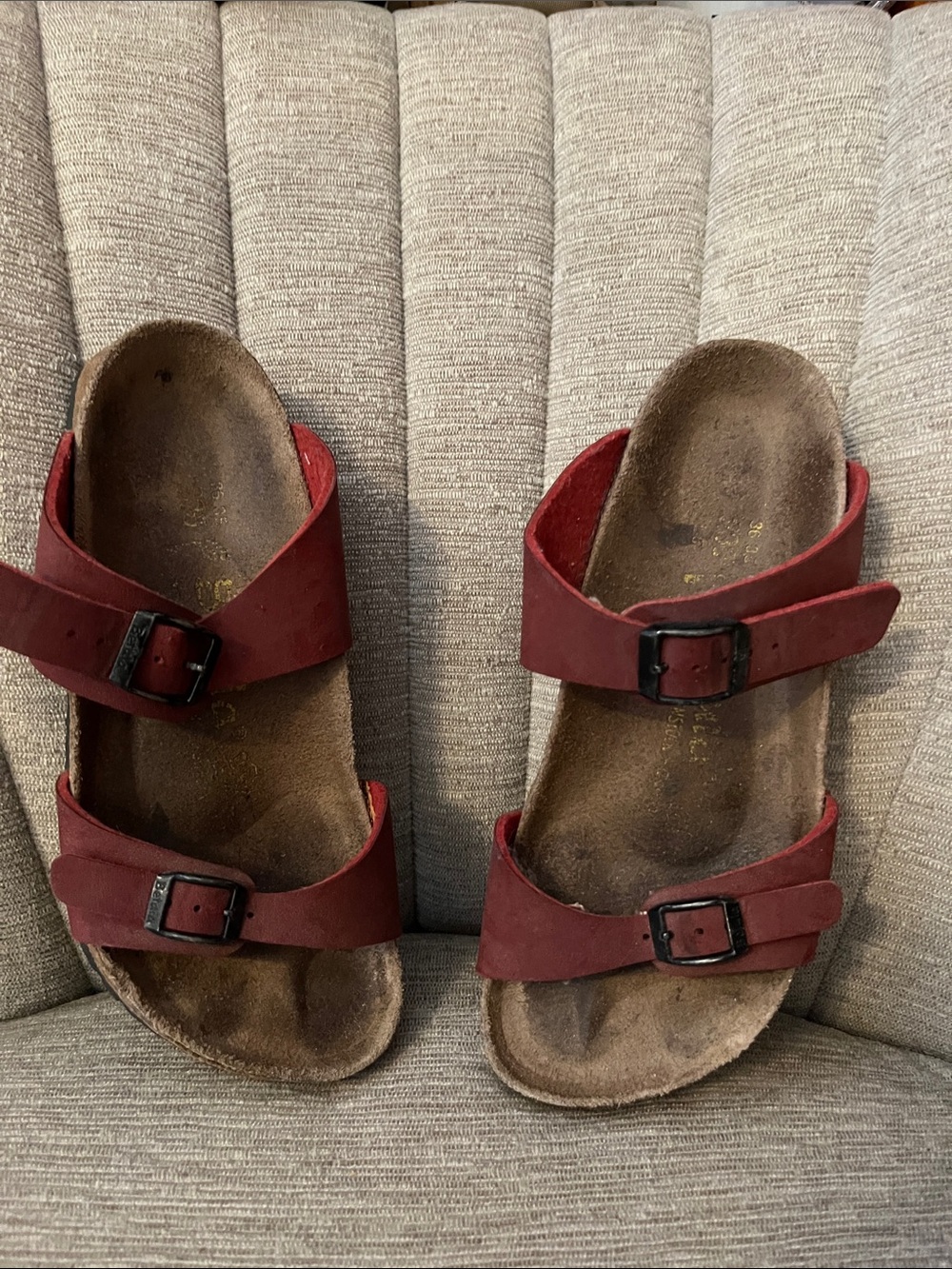 Birkenstock Women's Double-Strap Sandals in Deep Red